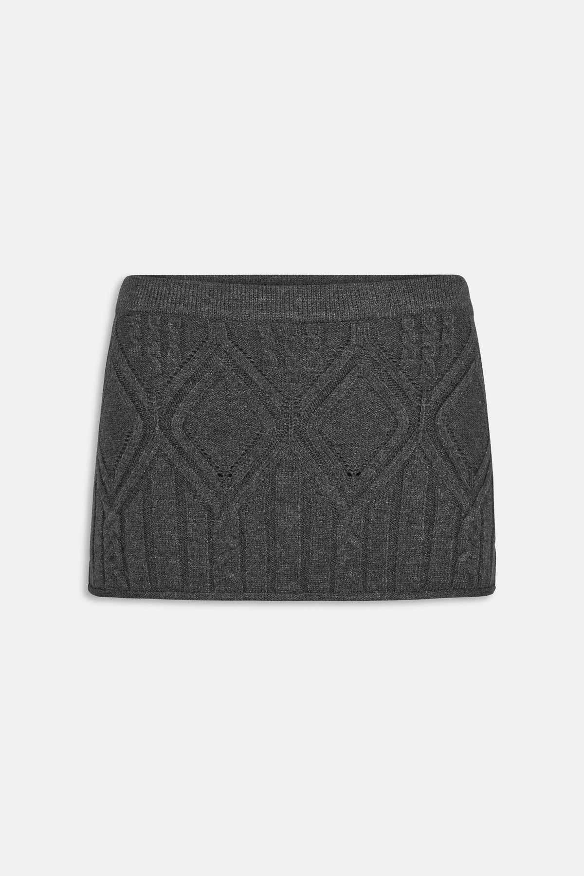Cali Cloud cable knit skort in Winter Skies charcoal, flat lay product shot