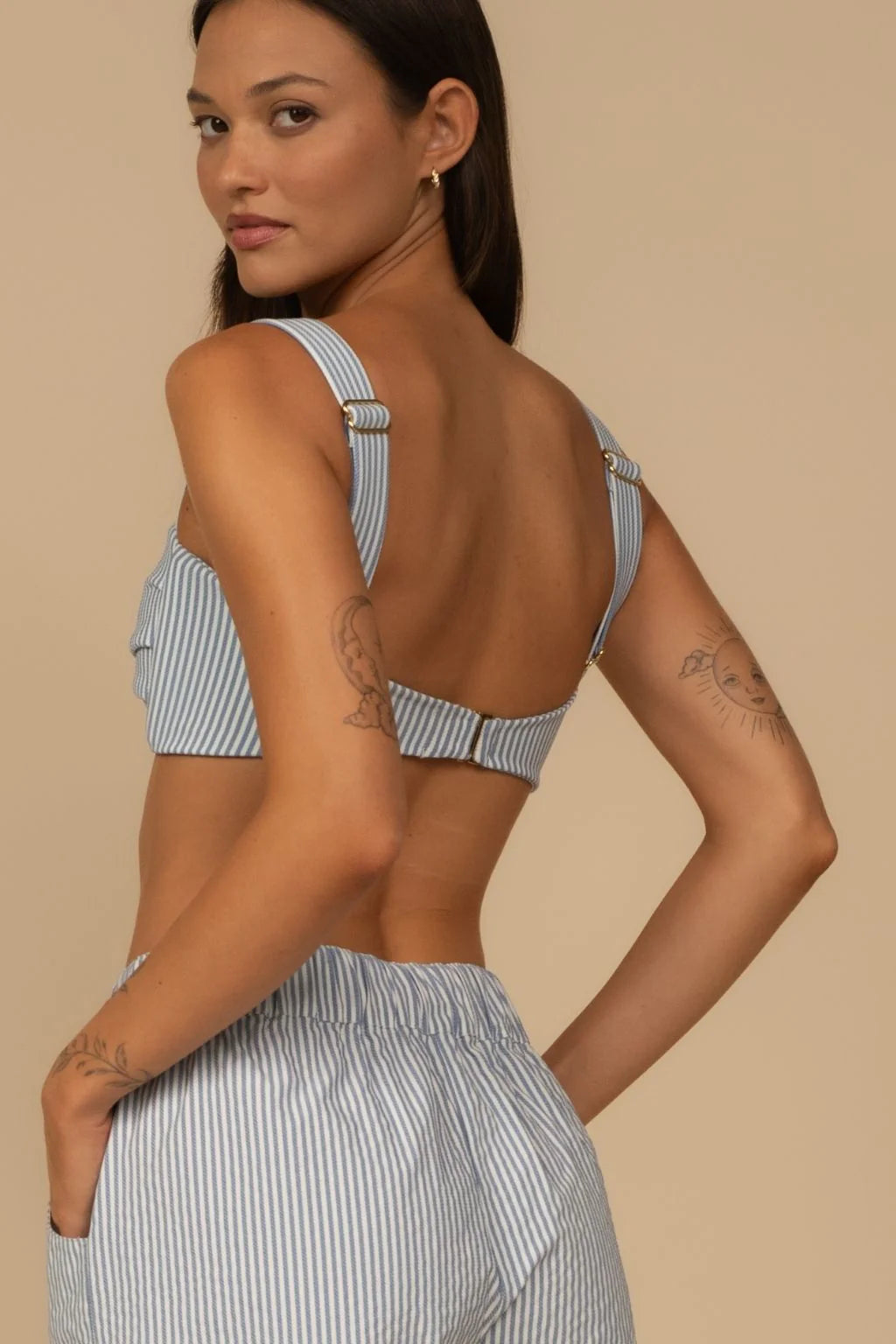 Classic Blue Stripe Hayden Bikini Top