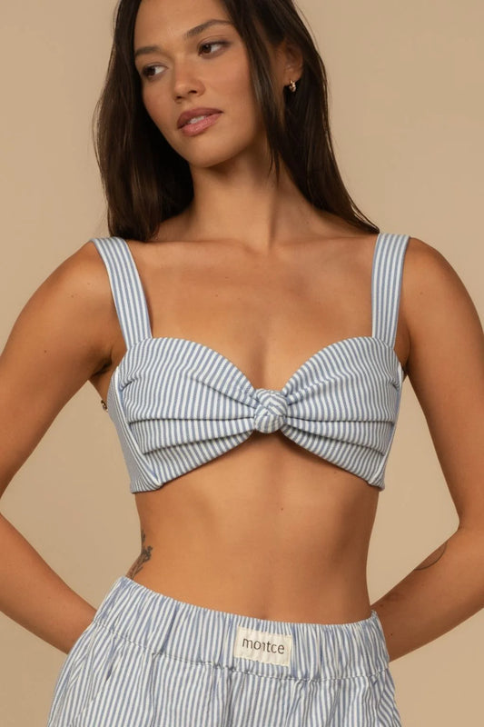 Classic Blue Stripe Hayden Bikini Top