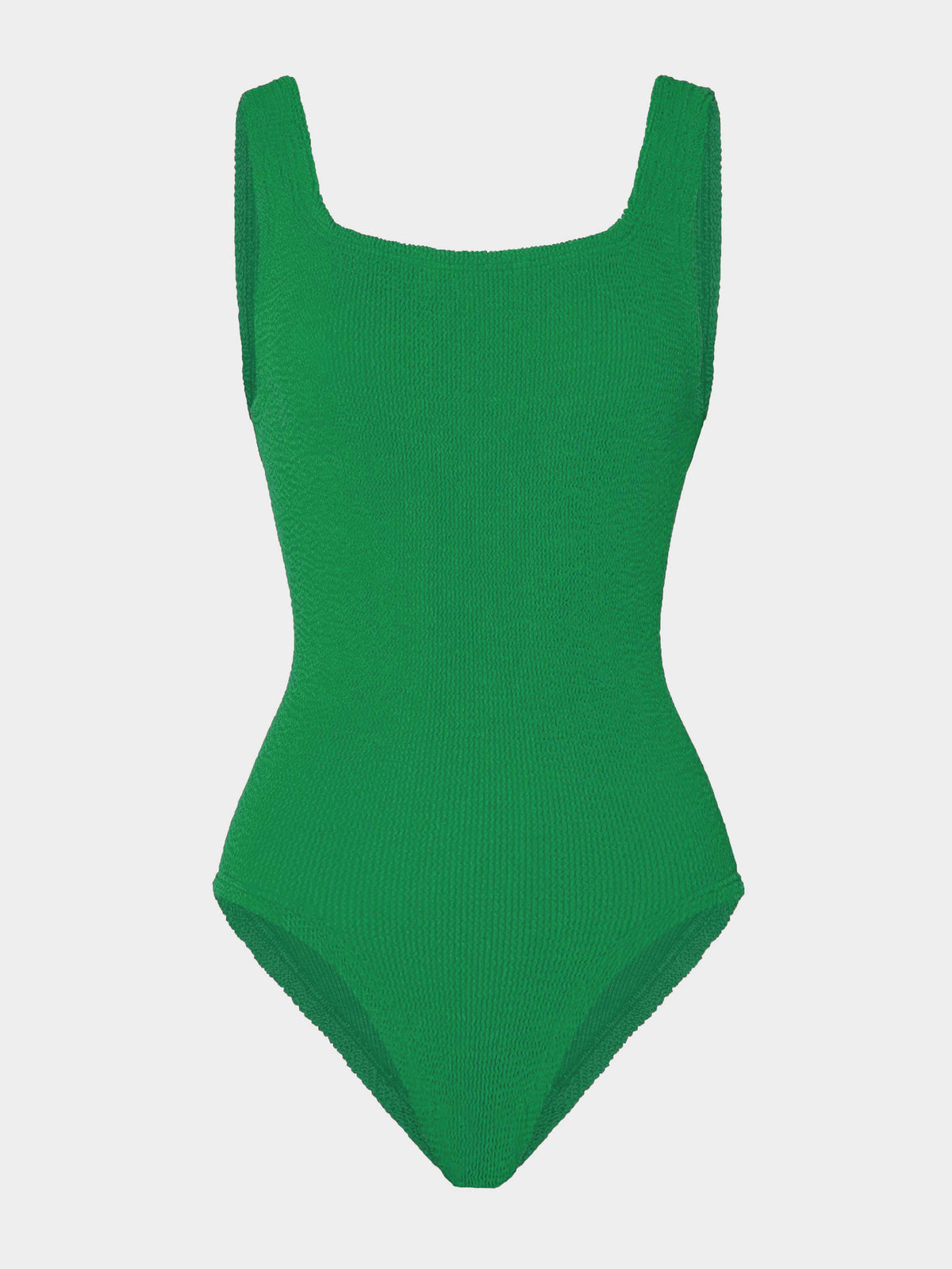 Hunza G Coverage Square Neck One Piece Emerald — front view | Belle Mar Swim