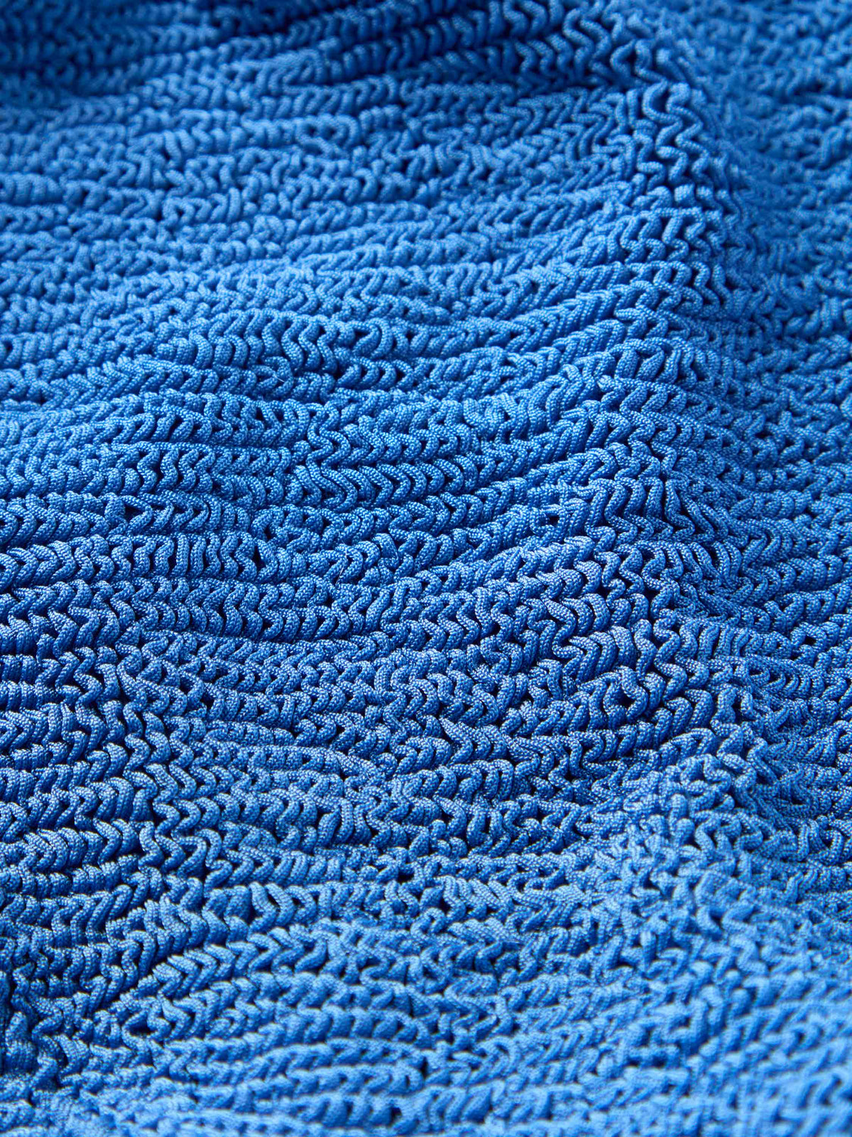Hunza G Metallic Denim Original Crinkle fabric detail | Belle Mar Swim