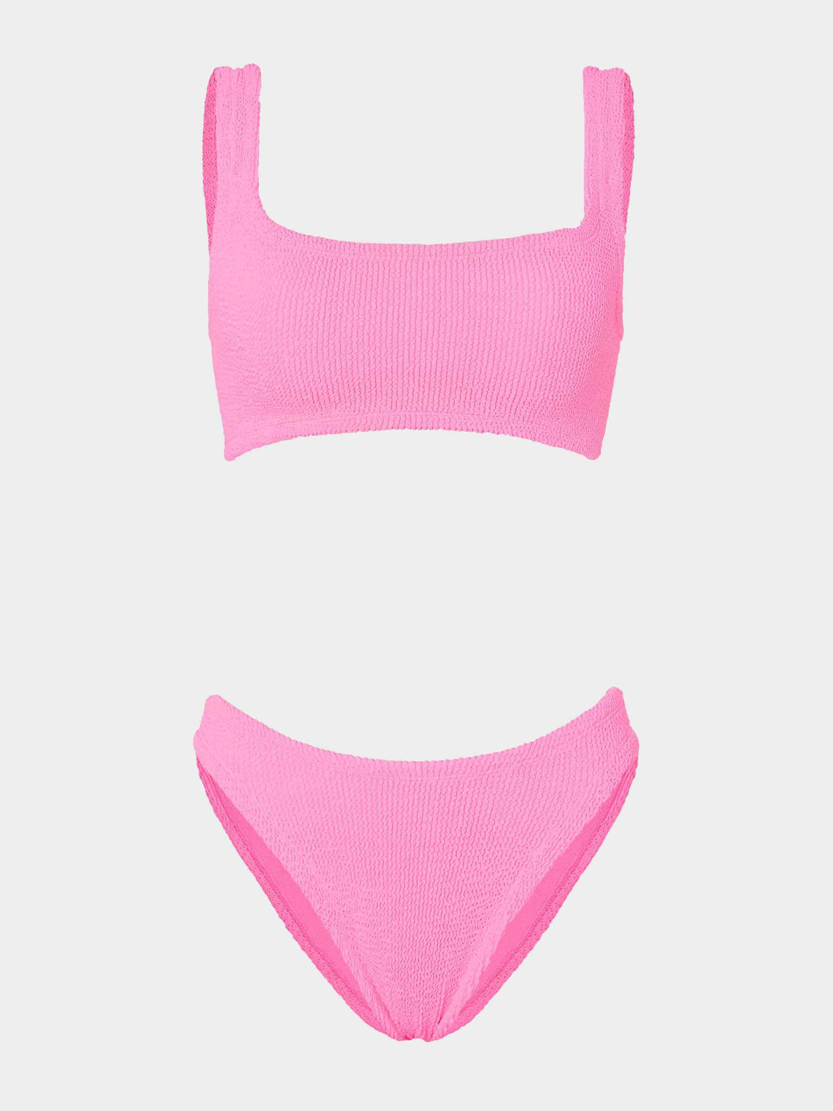 Hunza G Coverage Xandra Bikini in Bubblegum — front view on model | Belle Mar Swim