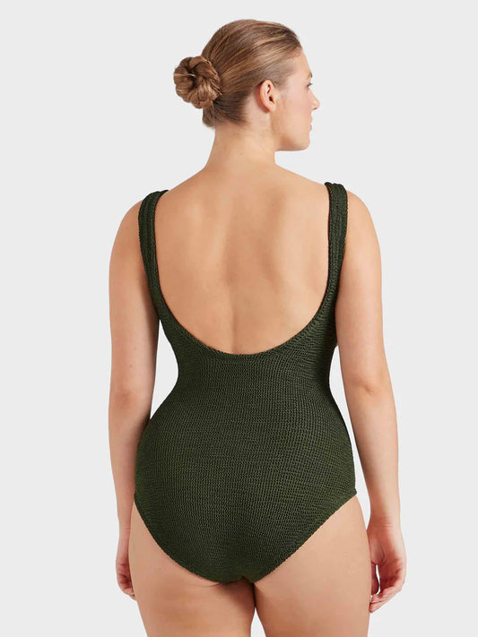 Coverage Celine One Piece With Tonal Hoops Metallic Khaki