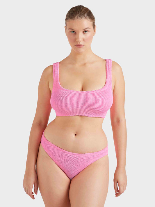 Hunza G Coverage Xandra Bikini in Bubblegum — front crop | Belle Mar Swim