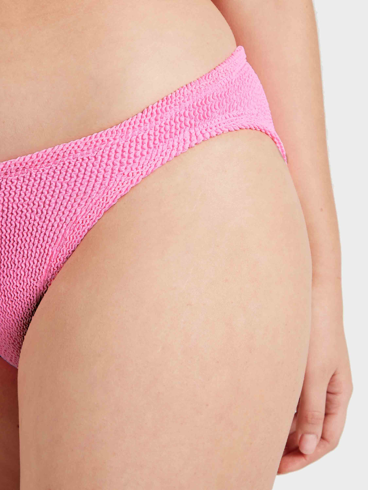 Hunza G Coverage Xandra Bikini in Bubblegum — styled view | Belle Mar Swim