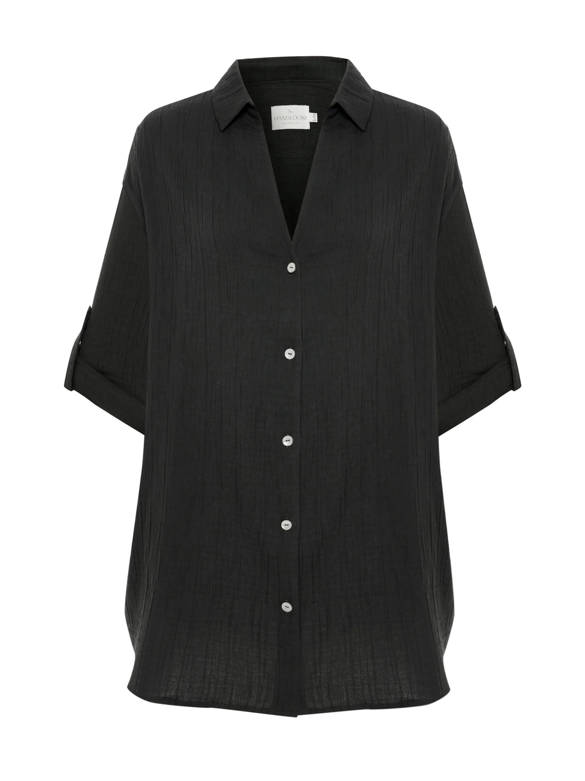 The Handloom Kaya Oversized Shirt Dress Charcoal, alternate view