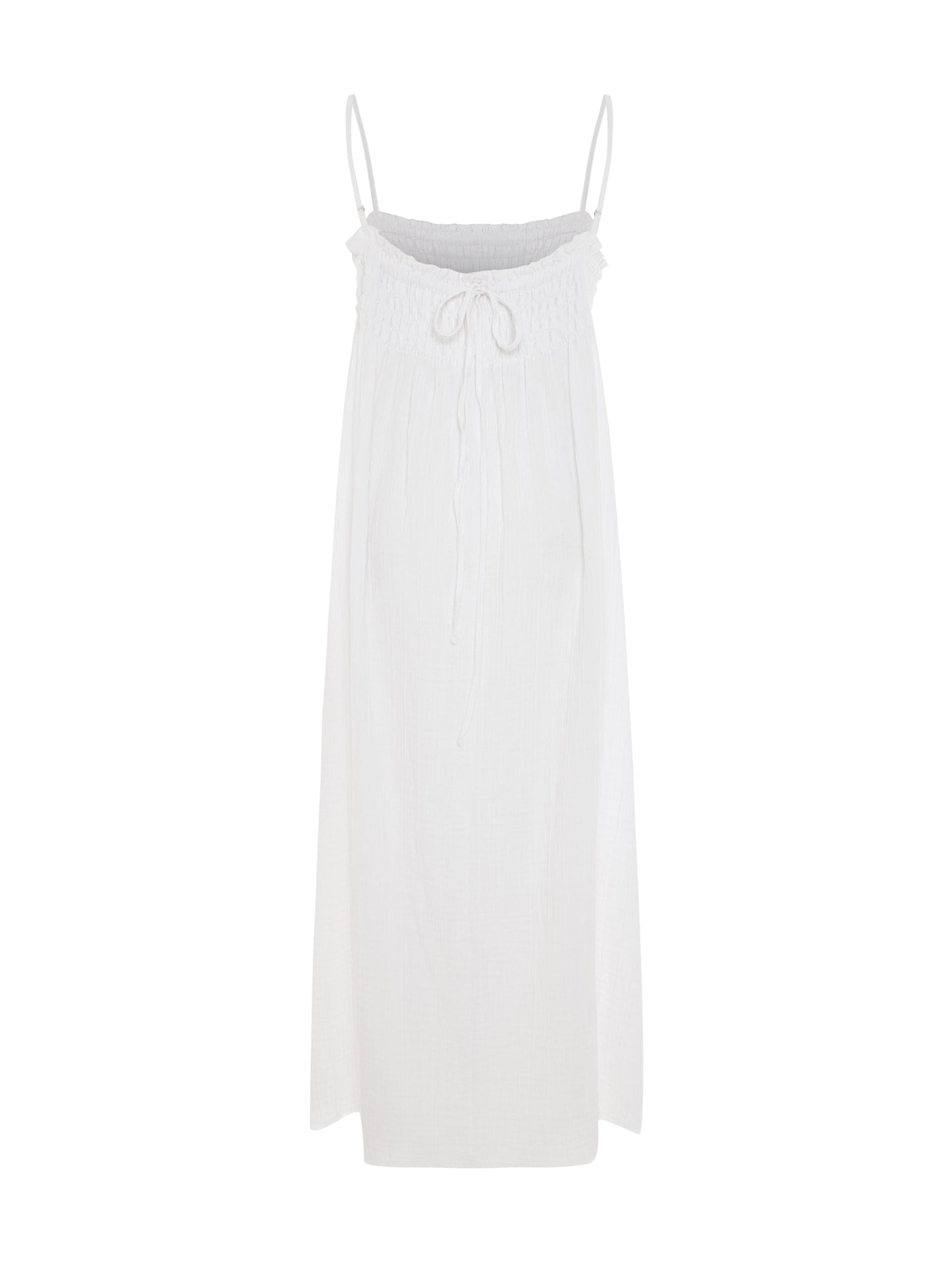 Kaya Smocked Maxi Dress - White - back cutout