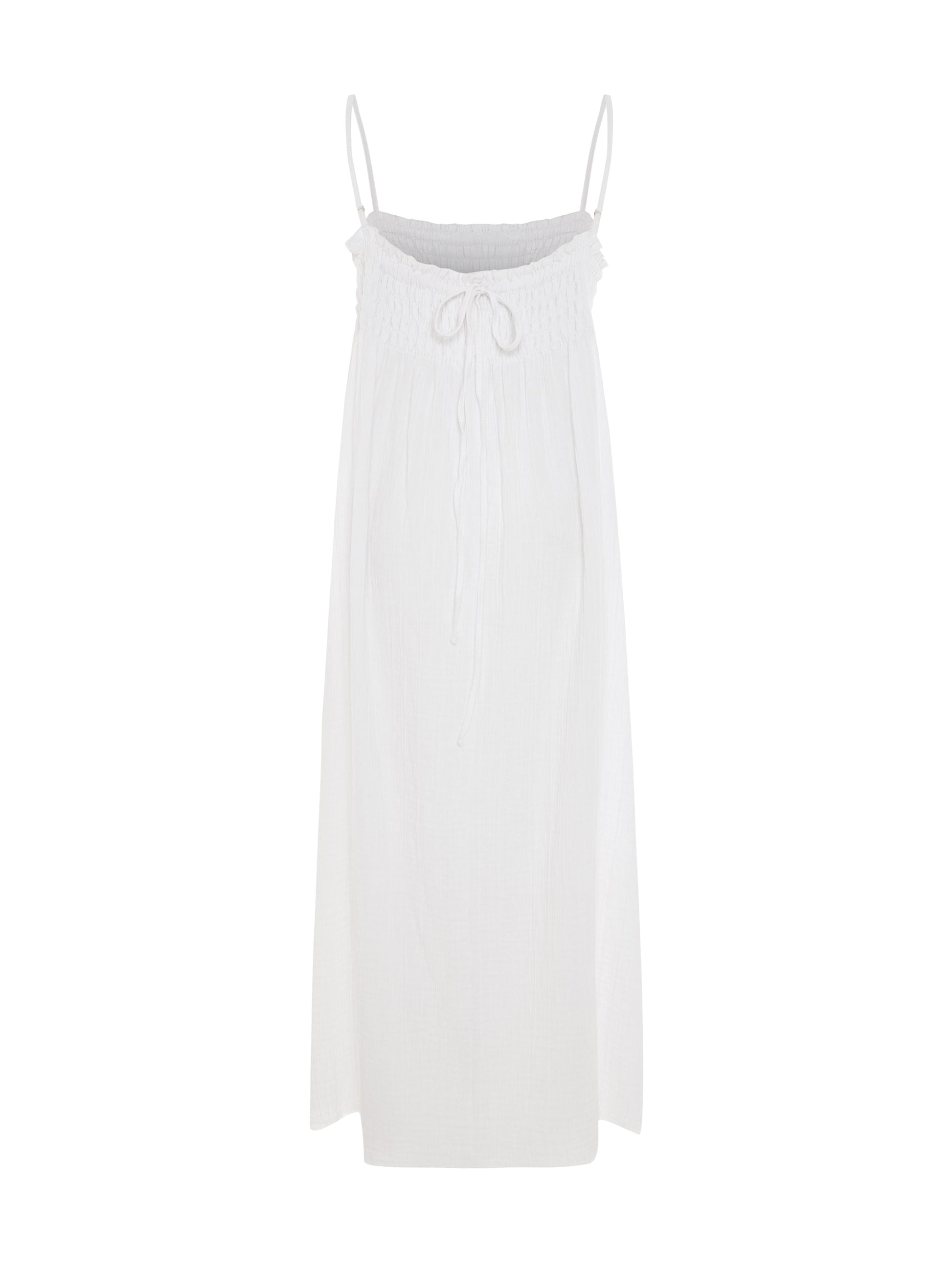 Kaya Smocked Maxi Dress - White - back cutout
