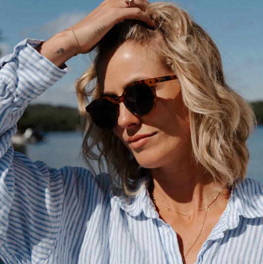 Heron Amber Tortoise Polarized Round Sunnies