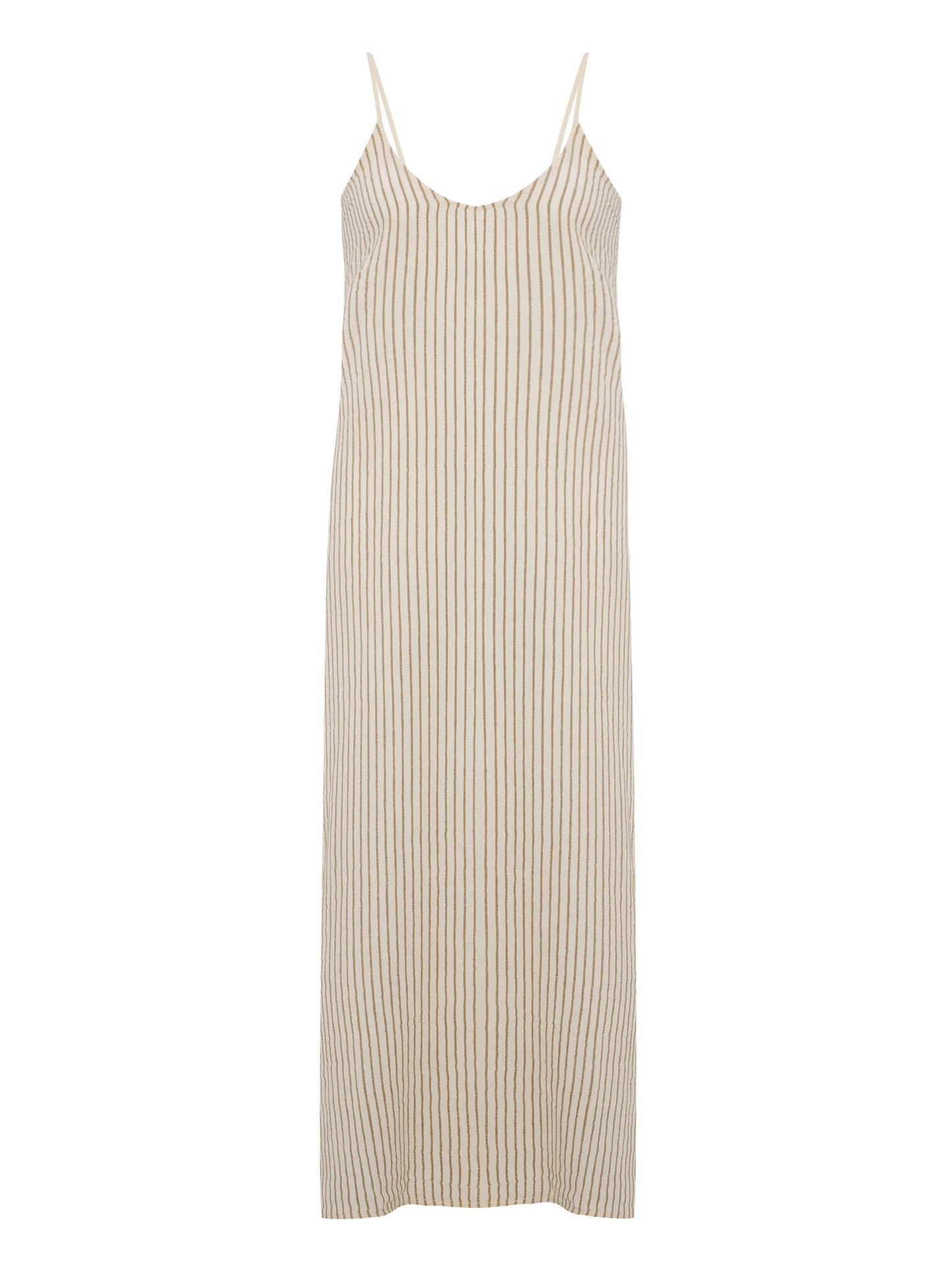 Yaz Dress Khaki Green Stripe