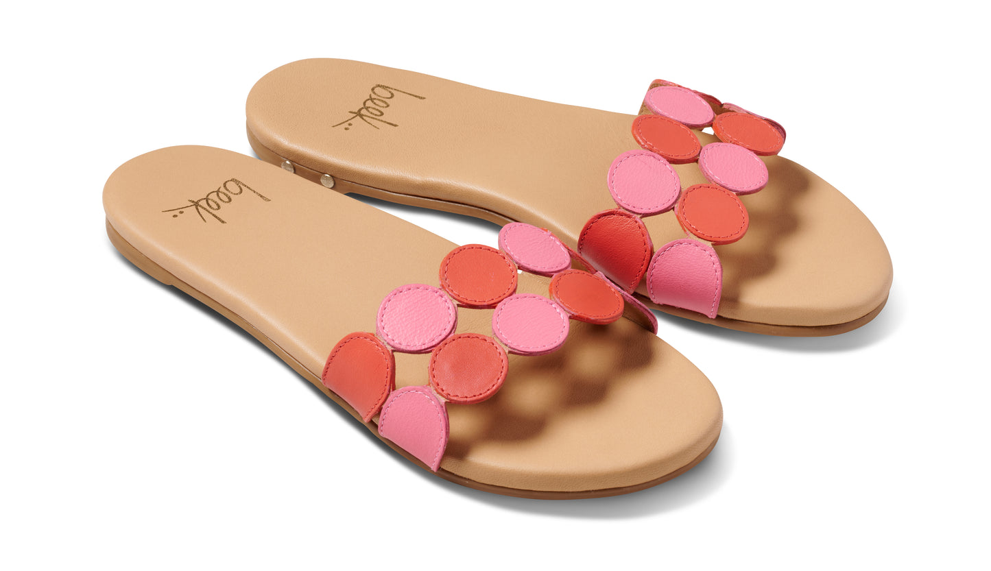 Whirlybird Multi/Beach Sandal in pink — back view | Belle Mar Swim