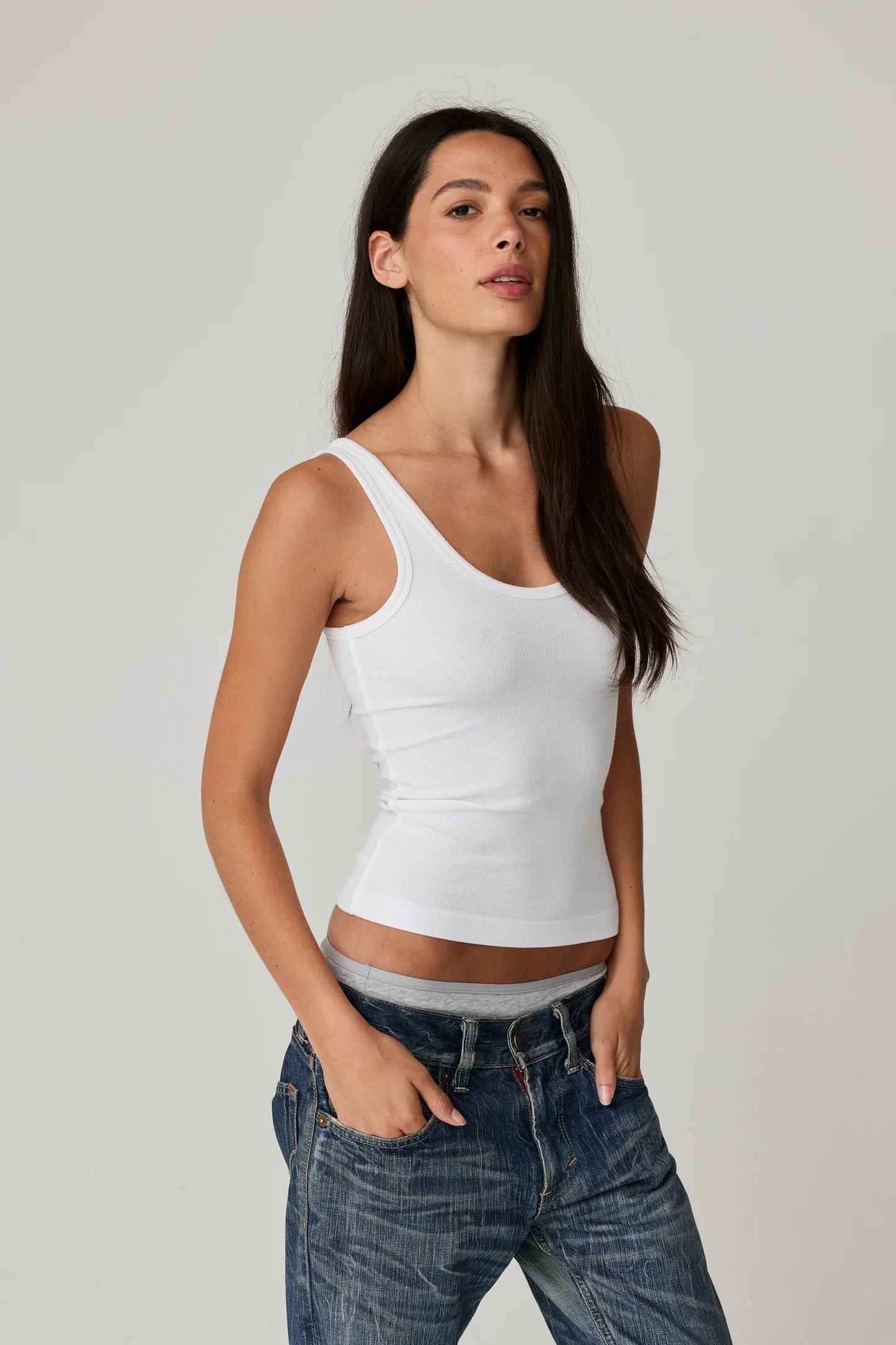 Mila Rib Tank White
