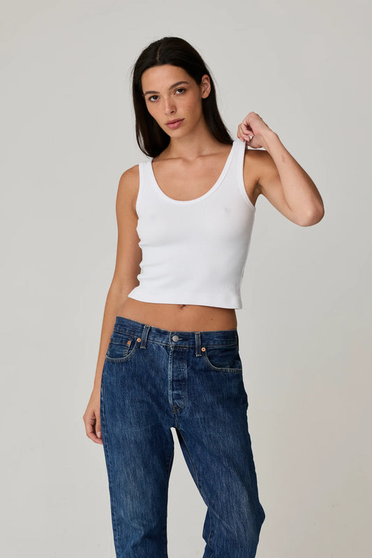 Raya Crop Tank White - front