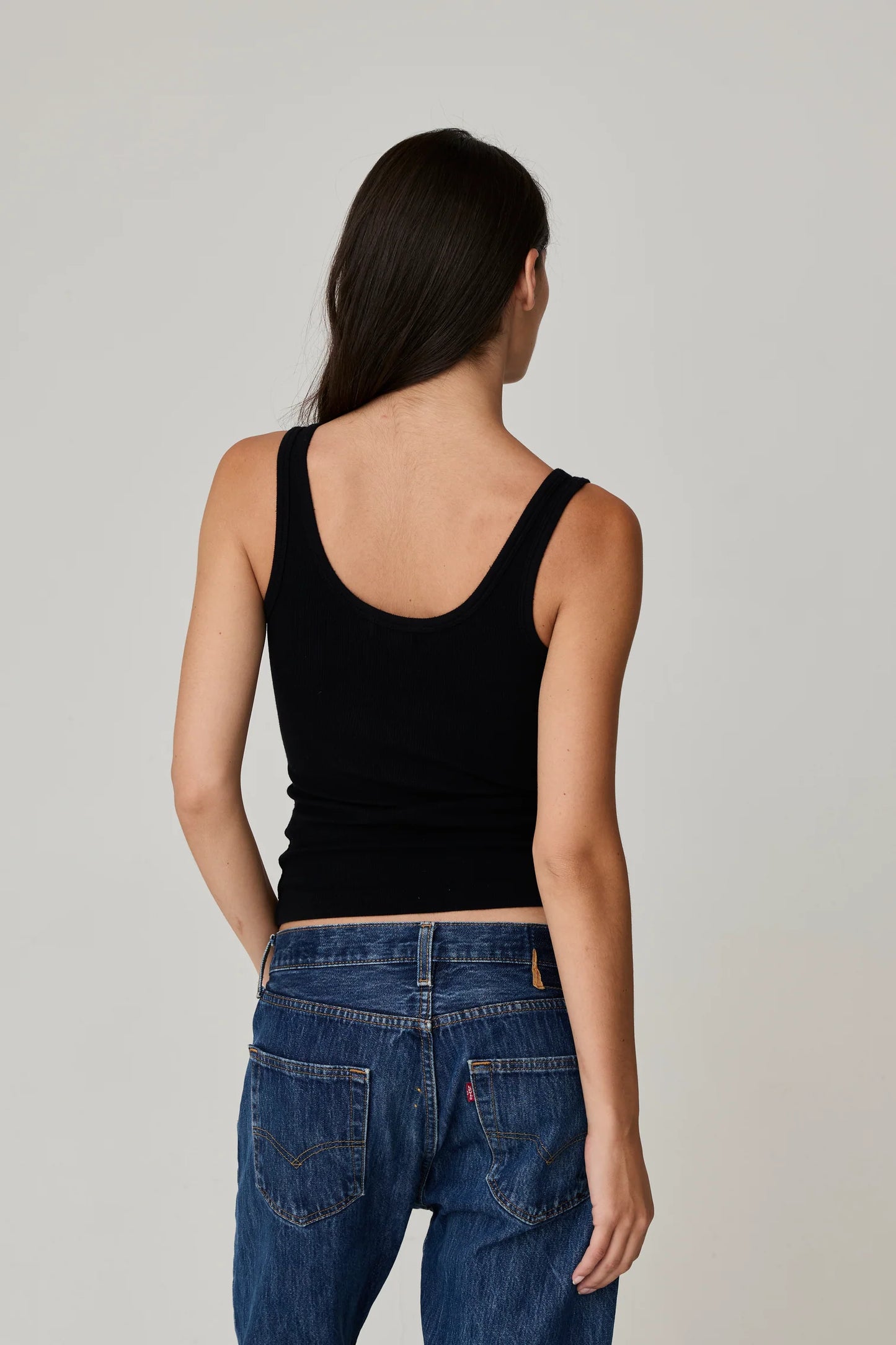 Mila Rib Tank Black