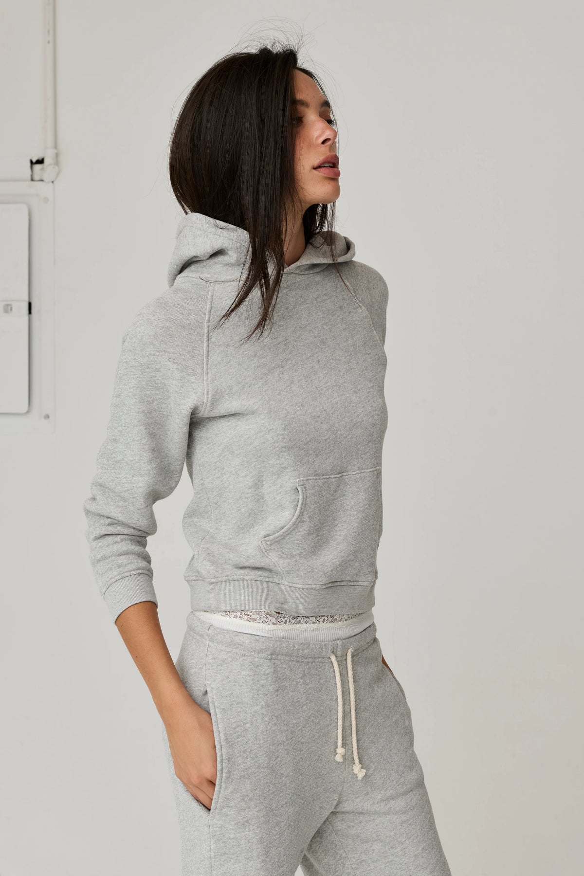 Ryan Shrunken Hoodie Heather Grey