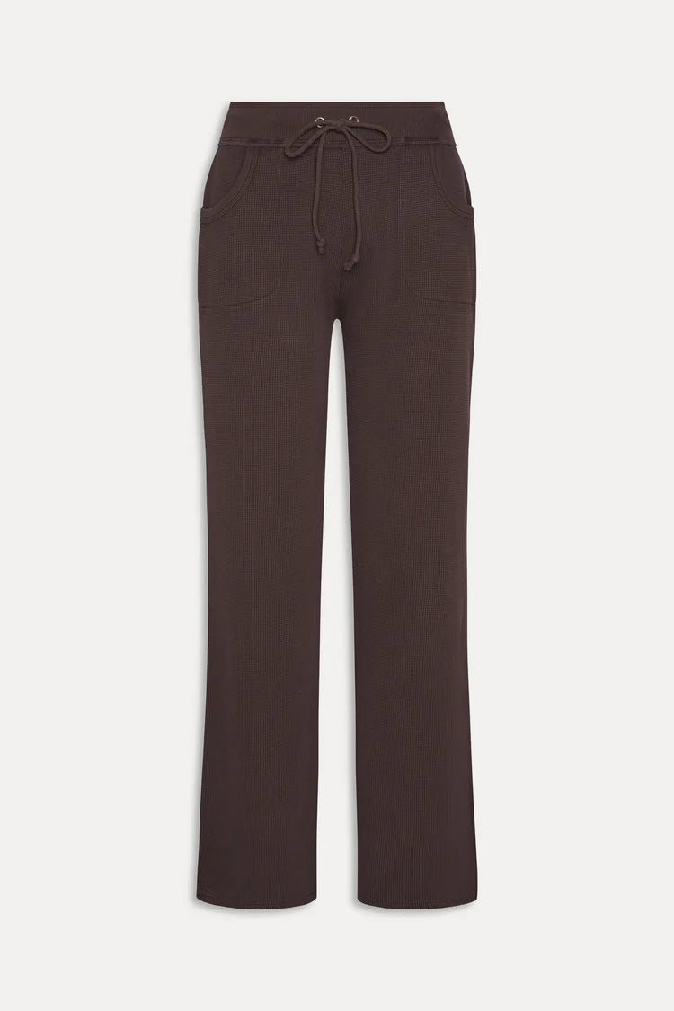 Emma Thermal Pant Walnut in brown — alternate view | Belle Mar Swim