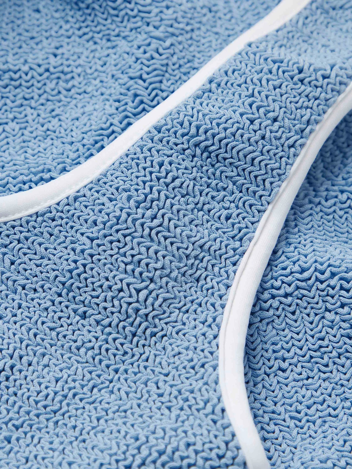 Faye Swim Cornflower/White in blue — close-up | Belle Mar Swim