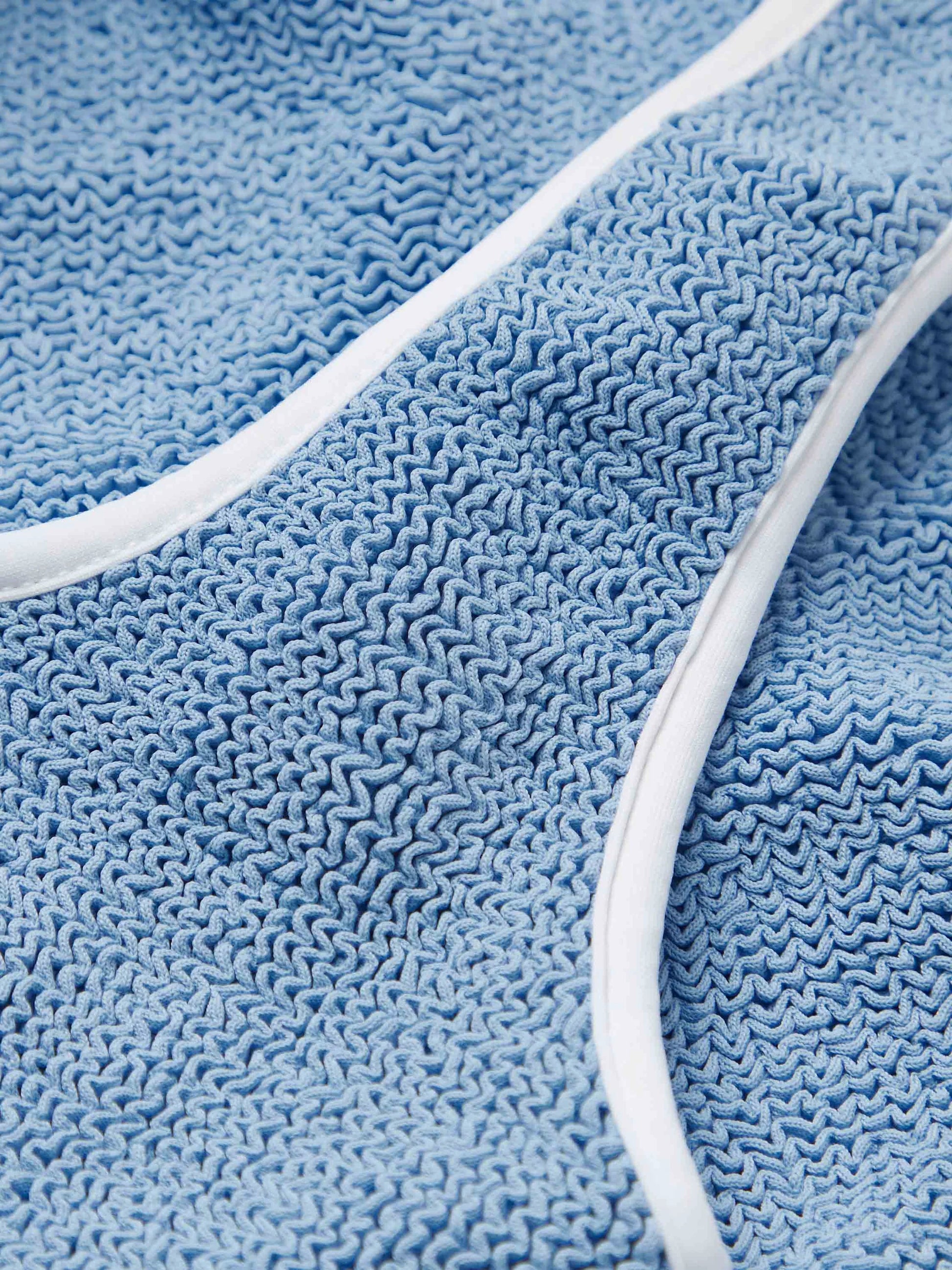Faye Swim Cornflower/White in blue — close-up | Belle Mar Swim