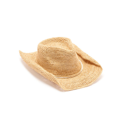 Giselle Raffia Cowboy Hat Natural/Gold
