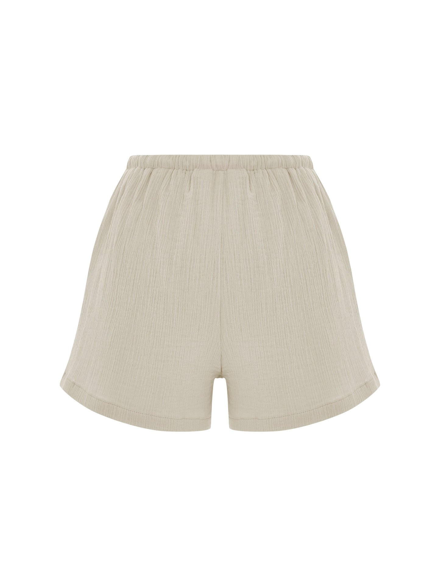 Aura Drawstring Shorts - Oatmeal - back cutout