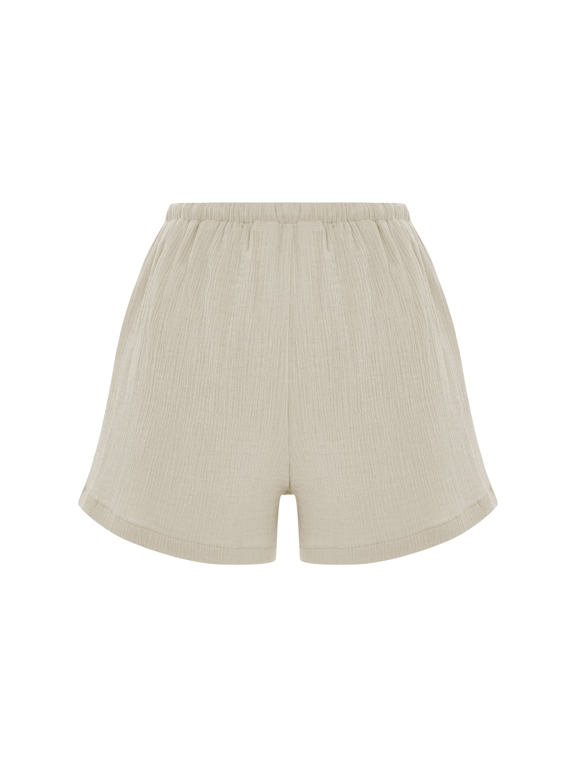 Aura Drawstring Shorts - Oatmeal - back cutout