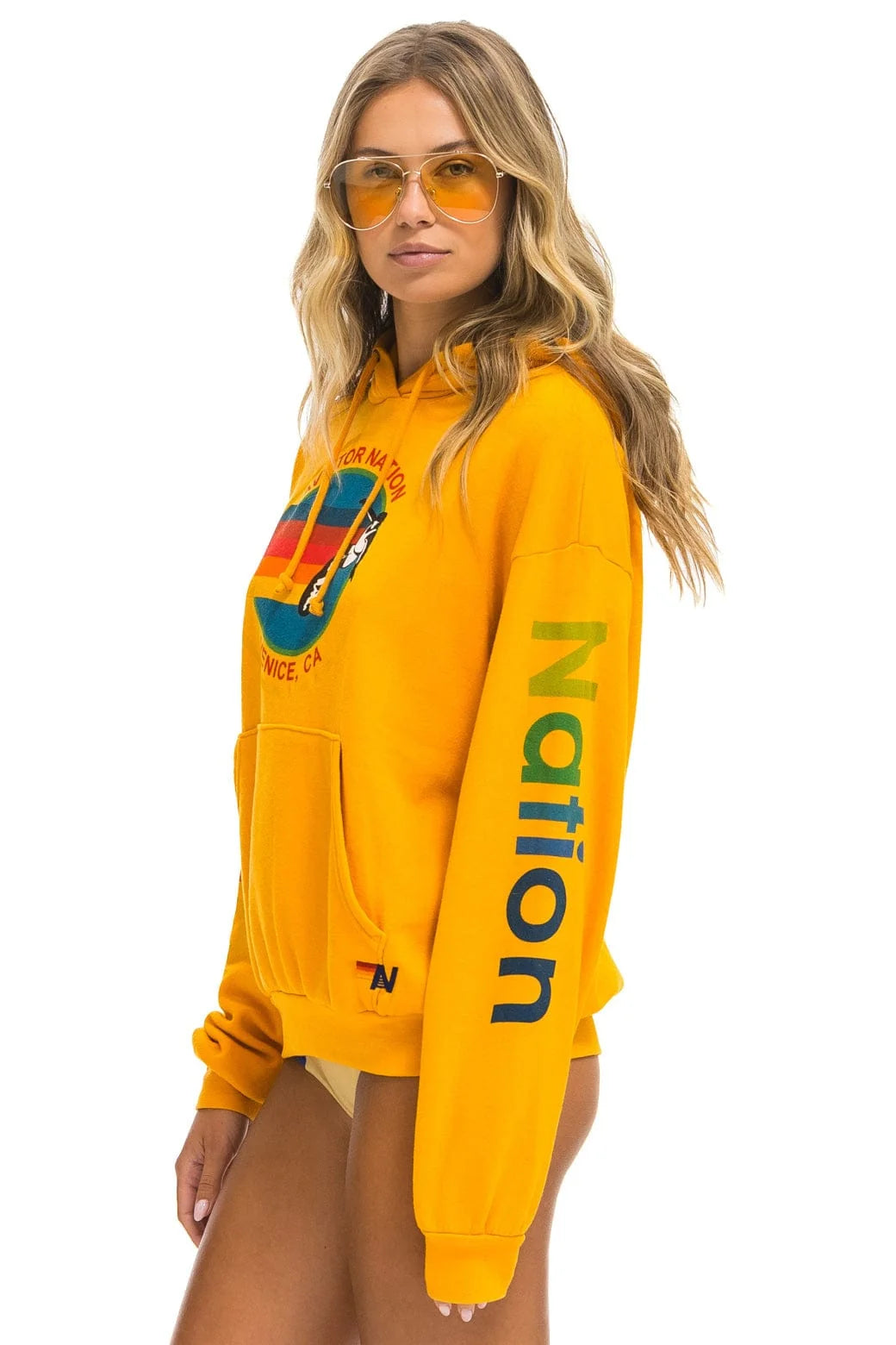 Aviator Nation Relaxed Pullover Hoodie Gold