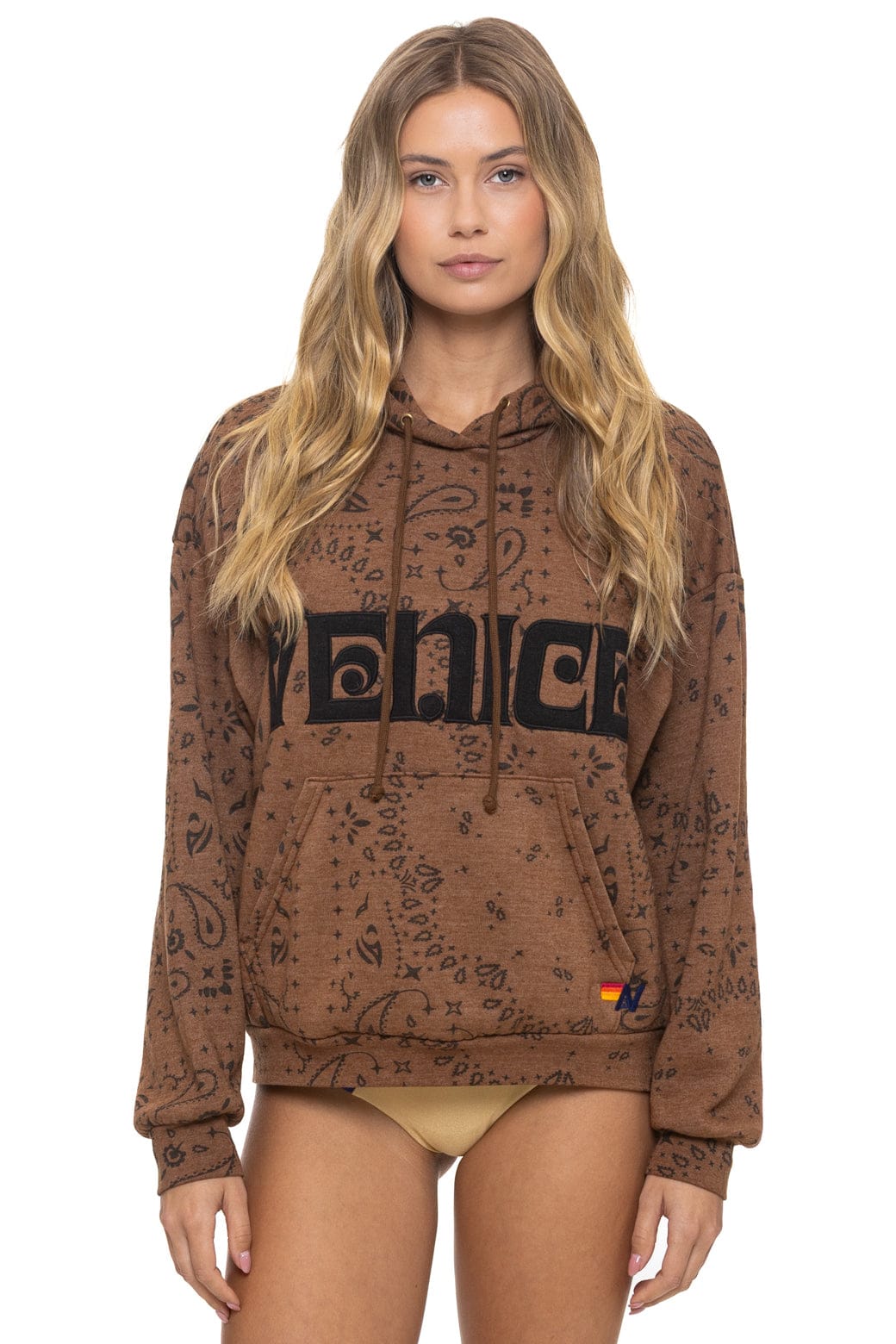 Bandana Venice Relaxed Pullover Hoodie Cinnamon front