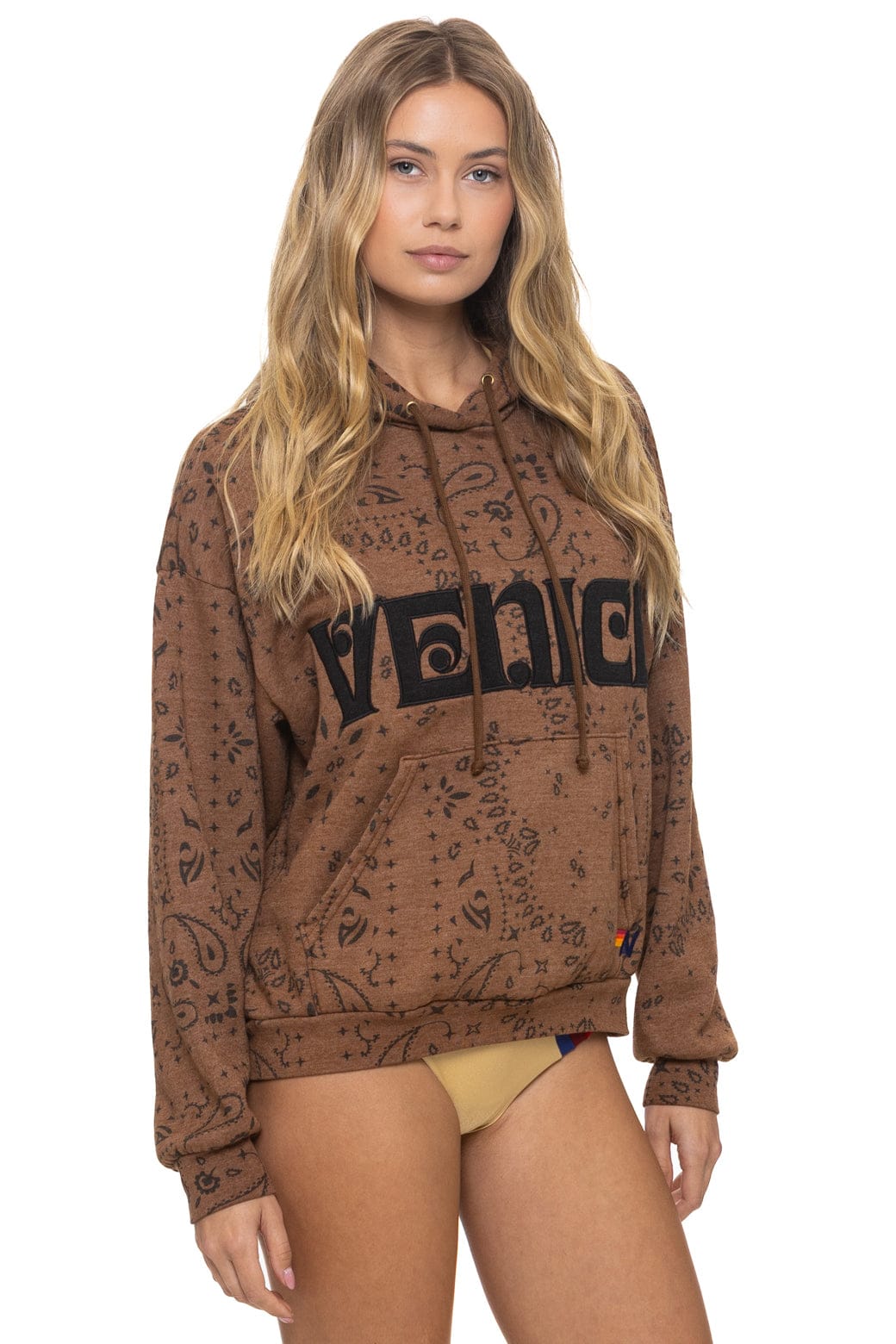 Bandana Venice Relaxed Pullover Hoodie Cinnamon back