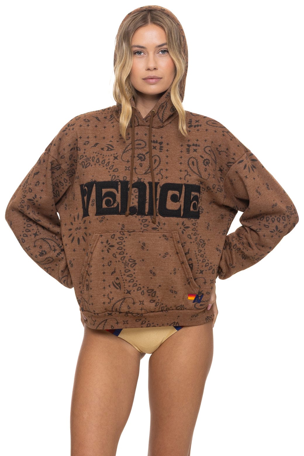 Bandana Venice Relaxed Pullover Hoodie Cinnamon side