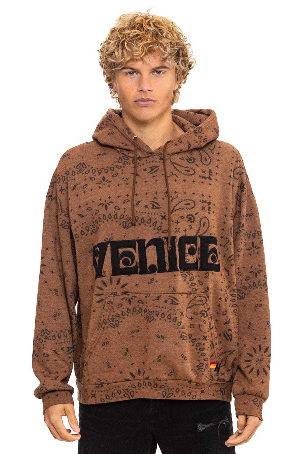 Bandana Venice Relaxed Pullover Hoodie Cinnamon model 3