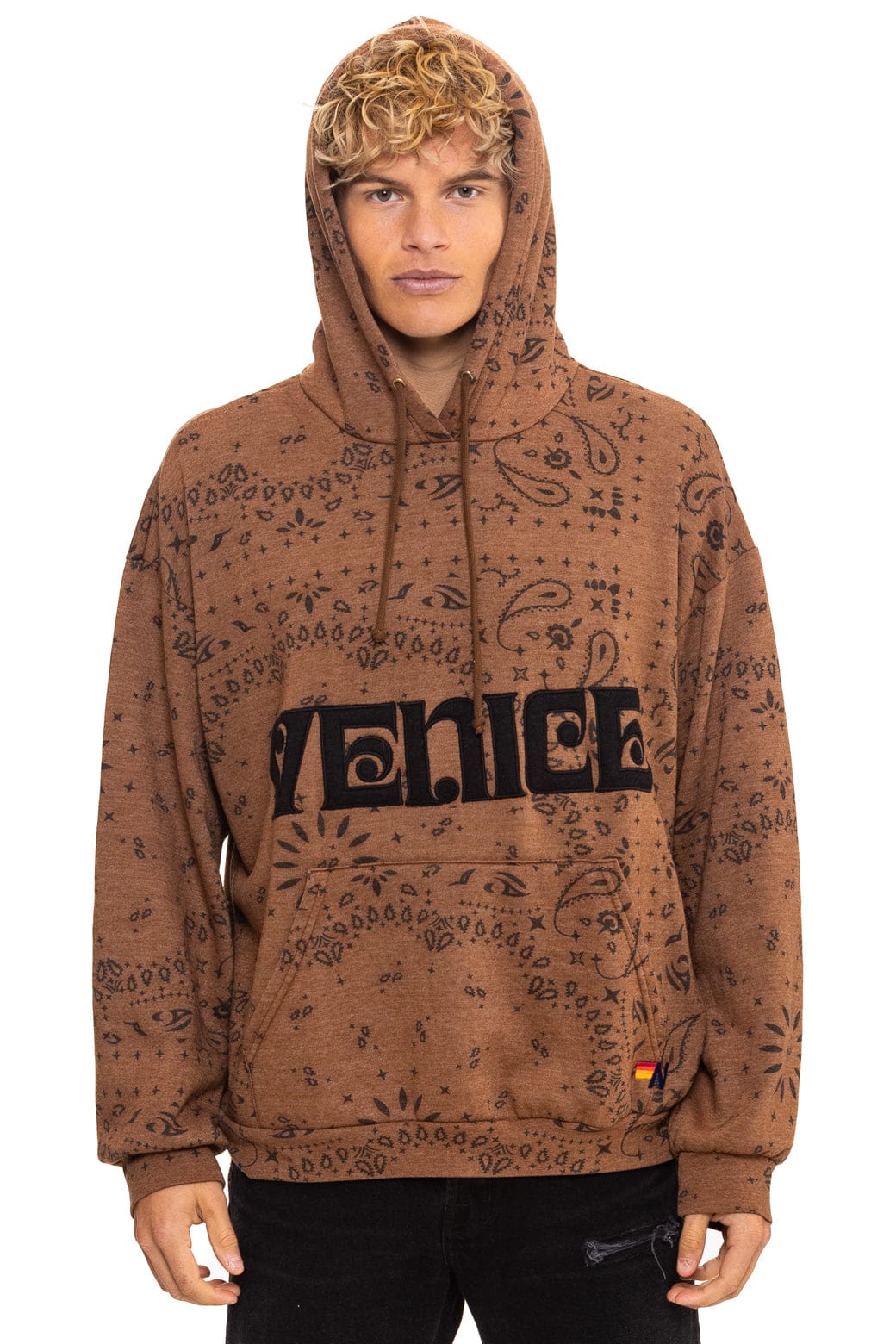 Bandana Venice Relaxed Pullover Hoodie Cinnamon model 2