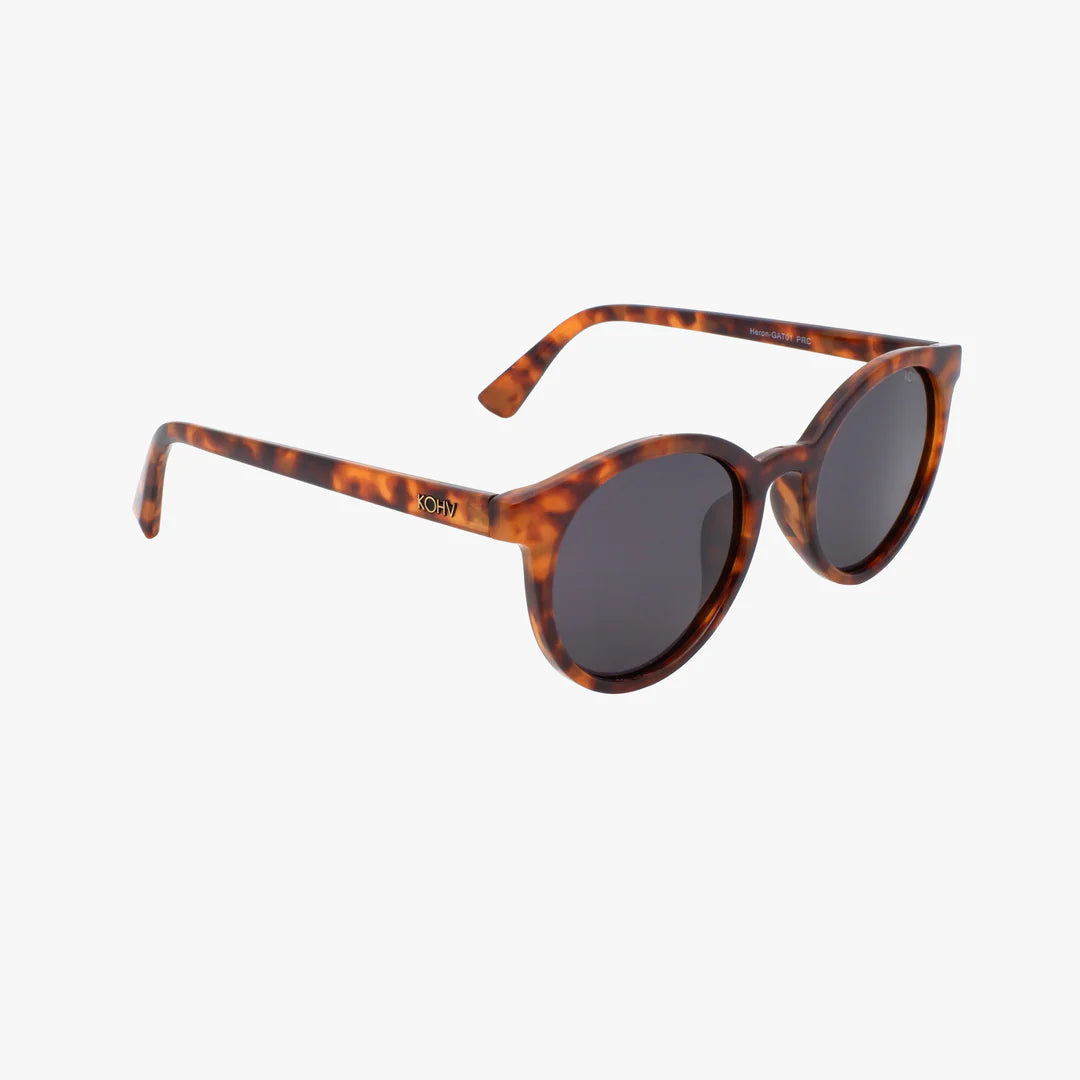 Heron Amber Tortoise Polarized Round Sunnies