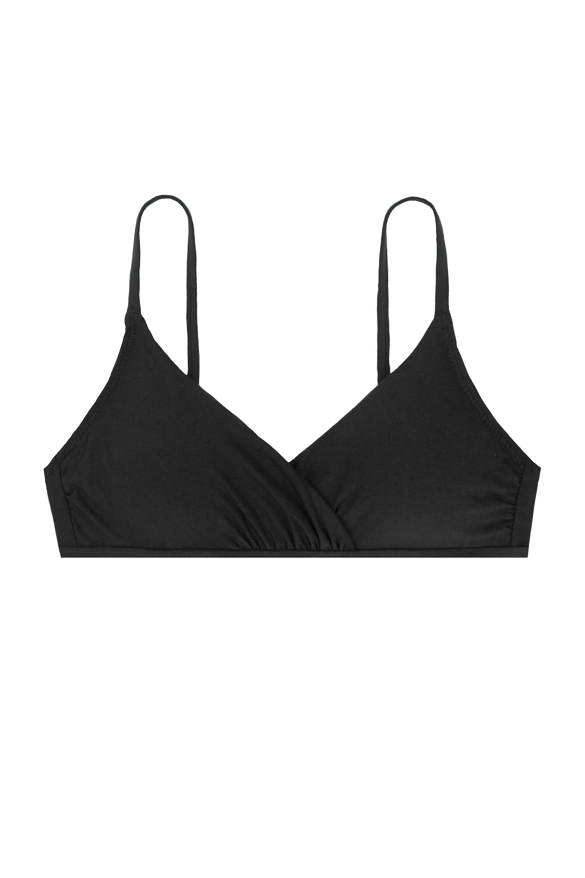 Helen Jon Shirred Crossover Bra Black