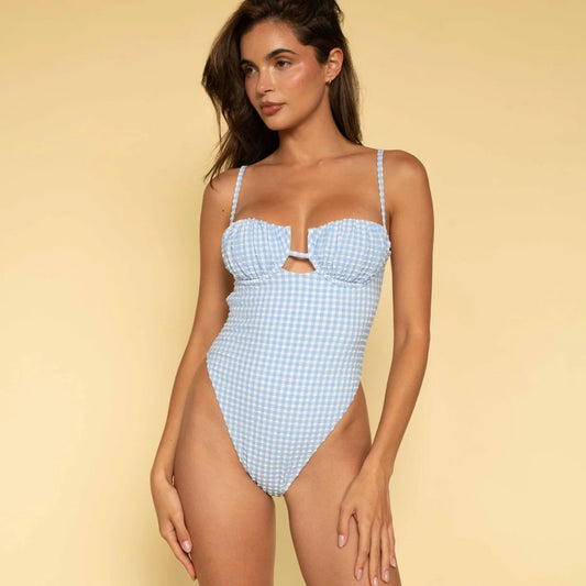 Peri Micro Gingham Petal One Piece