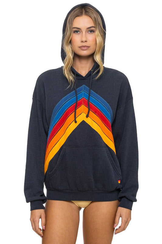 Mountain Stitch Chevron Pullover Hoodie Relaxed Charcoal