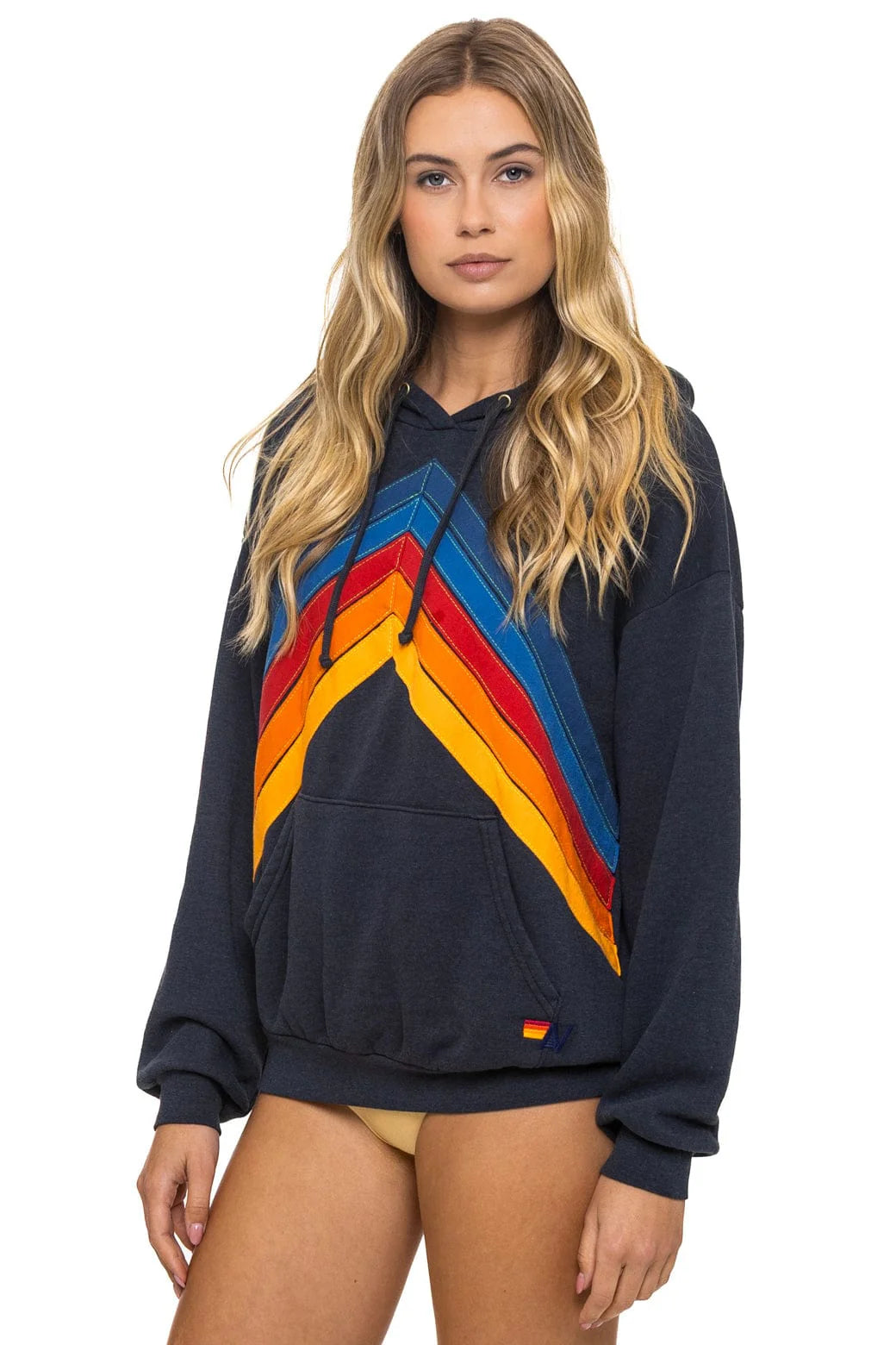 Mountain Stitch Chevron Pullover Hoodie Relaxed Charcoal
