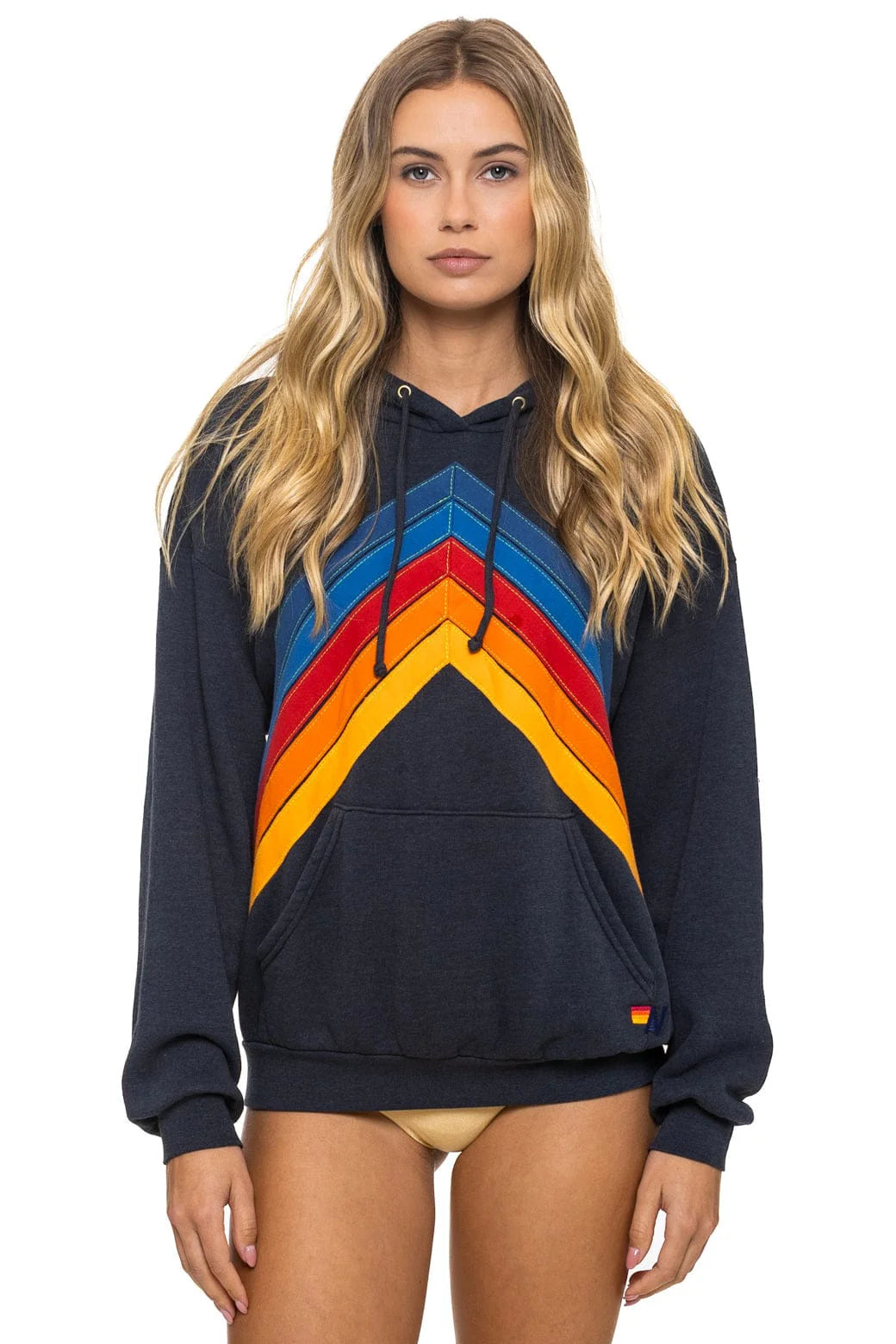 Mountain Stitch Chevron Pullover Hoodie Relaxed Charcoal