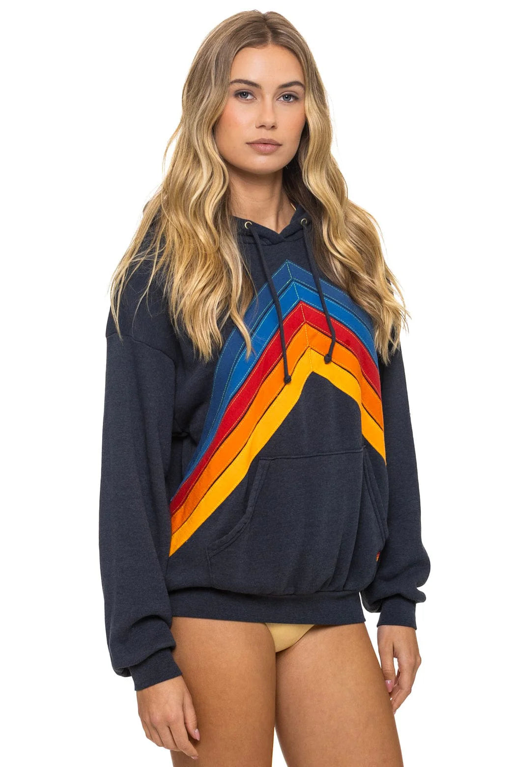 Mountain Stitch Chevron Pullover Hoodie Relaxed Charcoal