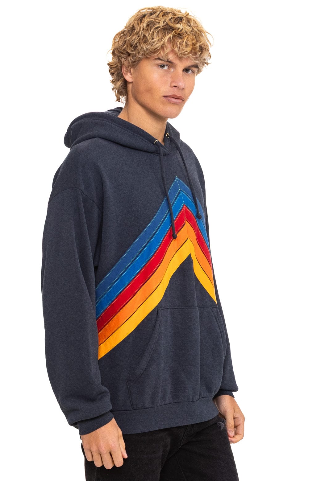 Mountain Stitch Chevron Pullover Hoodie Relaxed Charcoal