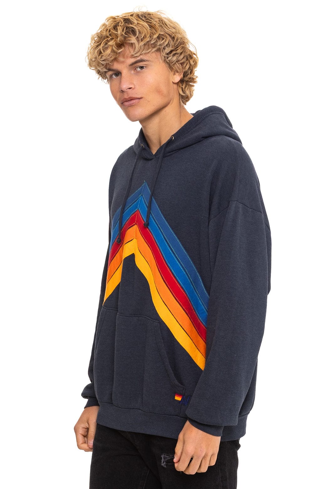 Mountain Stitch Chevron Pullover Hoodie Relaxed Charcoal