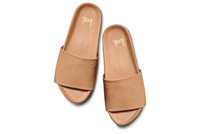 Albatross Leather Platform Sandal in Beach