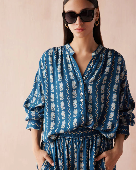 Ezra Blouse Nico Indigo