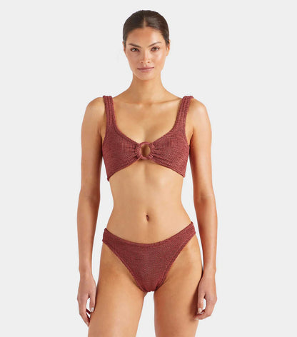 Julia Bikini Tonal Hoops Rosewood