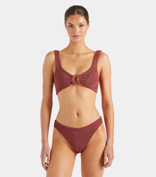 Julia Bikini Tonal Hoops Rosewood
