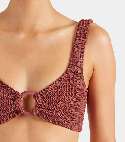 Julia Bikini Tonal Hoops Rosewood