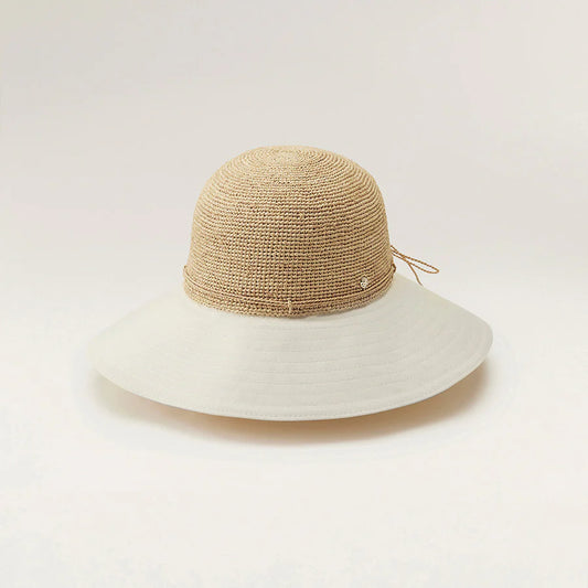 Kalola Raffia/Canvas Hat Nougat/Off White