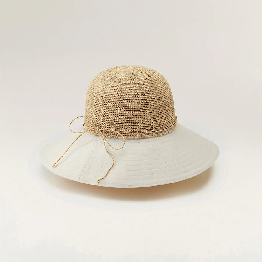 Kalola Raffia/Canvas Hat Nougat/Off White