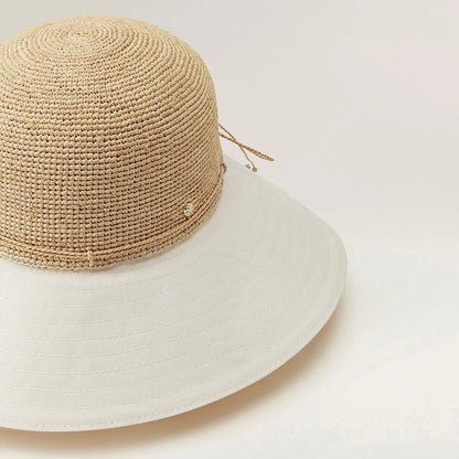 Kalola Raffia/Canvas Hat Nougat/Off White