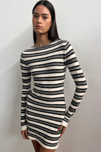 Marle Stripe Textured Knit Mini Dress