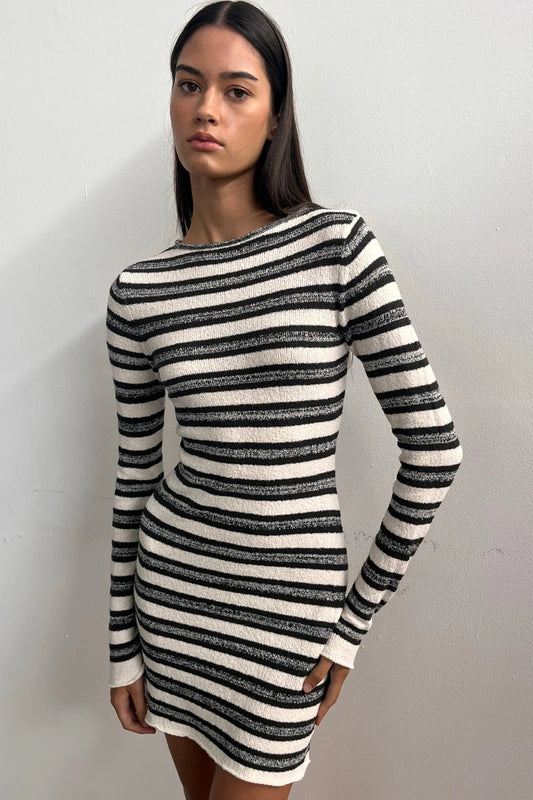Marle Stripe Textured Knit Mini Dress
